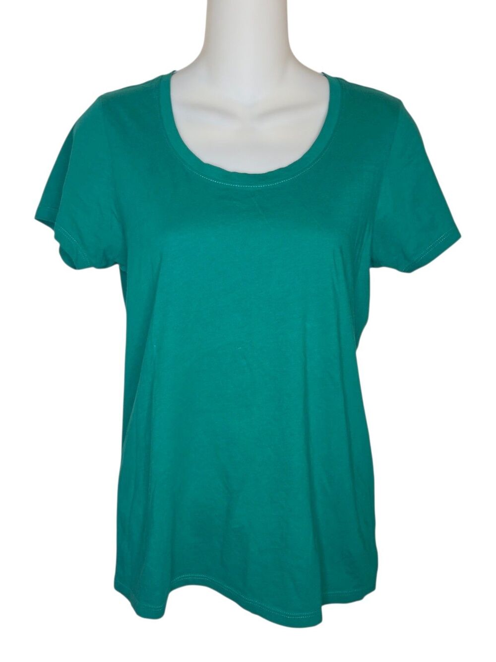 Pendleton Women’s Emerald Green Scoop Neck Short Sleeve Tee - Petite Medium (PM)